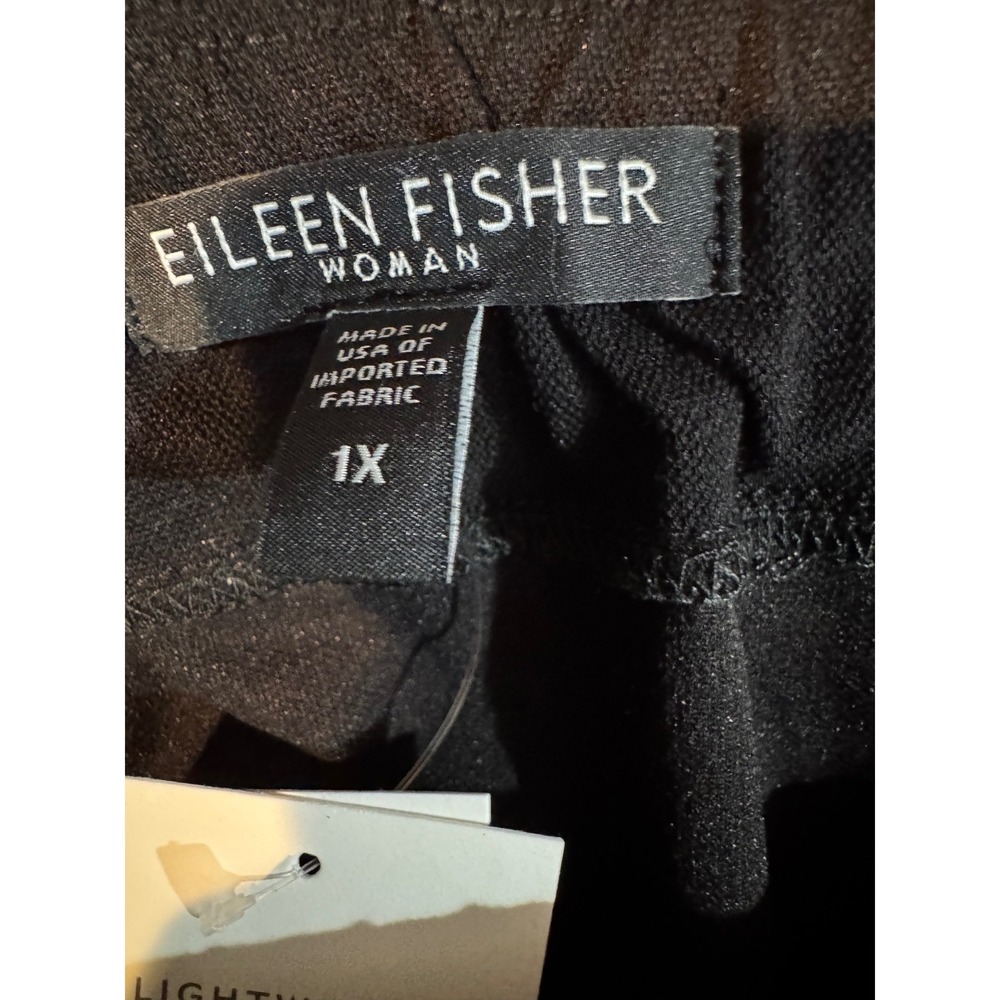Eileen Fisher Black Lightweight Washable Stretch Crepe Midi Skirt 1X NWT - Picture 4 of 6